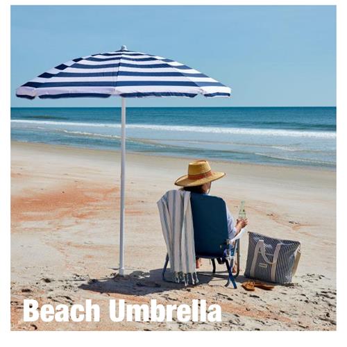 Beach Umbrella 180cm Blue/White